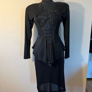 Vintage gothic vampire midi dress